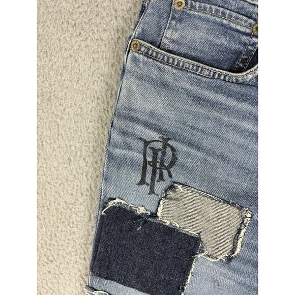 Lauren Ralph Lauren Jeans Women's 8P Patchwork Logo Black Label Distressed - Picture 5 of 13